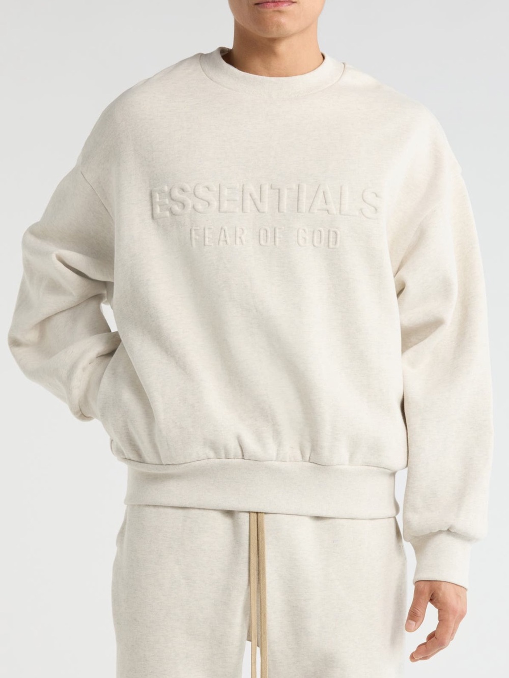 🚨LAST DAY 🚨 Fear of God Essentials Cream Embossed Logo Crewneck
